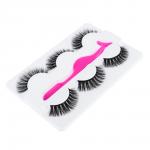 Набор накладных ресниц 3 пары и пластиковый пинцет тм ЮНИLOOK , пластик, нейлон, 3 эффекта