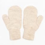 Варежки двойные детские, бежевые, размер 12 (3-6 лет)