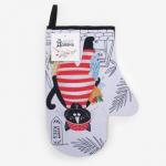 Варежка-прихватка «Доляна» Кот с покупками 20?28 см, габардин, 35% х/л, 65% п/э, ватин 250 г/м?