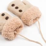Варежки детские MINAKU с пуговичками, 15 размер (15 см), цвет экрю