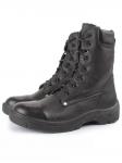 05-9011 BLACK Ботинки зимние мужские (натуральная кожа, искусственный мех)