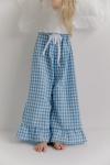 Брюки с рюшами кубик голубой
