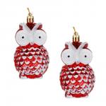 СНОУ БУМ Набор декоративных украшений Совы 2шт, 5x5x9см, пластик