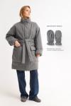 Куртка-пальто женская зимняя темно-серый меланж
