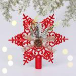 *Звезда на ёлку 19*19 см "Хвойная", Красный