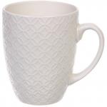 Кружка керамическая 450мл "Белая" ромбы