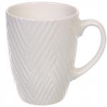 Кружка керамическая 450мл "Белая" полоски геометрия