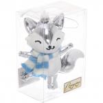 Ёлочная игрушка "Весёлый лисёнок" 8.8*5.5*13.5 см, Серебро