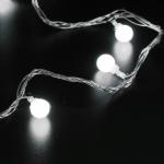 Гирлянда для дома   4м 30 ламп LED с насадками ШАРЫ 1,6 см, прозрачн. пров. 8 реж, IP-20 Белый (возможность соединения) (ПЕРВАЯ ЦЕНА)