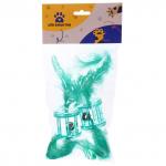 Игрушка для кошек с бубенчиком в наборе 2шт "ИГРУЛИК", с перышками, цвет мятный, 4см