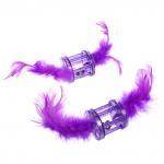 Игрушка для кошек с бубенчиком в наборе 2шт "ИГРУЛИК", с перышками, цвет фиолетовый, 4см