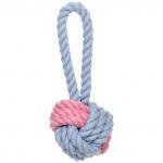 Игрушка - канат для собак средних и крупных пород НЕСКУЧАЙКА, цвет розовый/голубой, 21см / d - 7.5см / 150гр (лейбл)