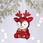 Ёлочная игрушка "Весёлый оленёнок" 8*5.5*11.5 см, Красный