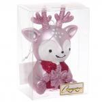 Ёлочная игрушка "Весёлый оленёнок" 8*5.5*11.5 см, Розовый