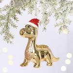 Ёлочная игрушка "Весёлый динозавр" 4*13*11.5 см, Шампань