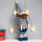 Интерьерная кукла текстильная «Лосяш в полосатом колпаке и шарфике, синий наряд», 52?13?17 см