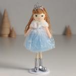 Интерьерная кукла текстильная «Принцесса в синем платье с белым воротничком», 5.5?6.5?18 см