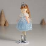 Интерьерная кукла текстильная «Принцесса в синем платье с белым воротничком», 5.5?6.5?18 см