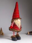 Интерьерная кукла текстильная «Гном в красных гетрах и кафтане», на пружине, 20?18?55 см