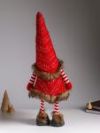 Интерьерная кукла текстильная «Гном в красных гетрах и кафтане», на пружине, 20?18?55 см