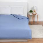 Пододеяльник евро «Этель» Plain collection, 200?215 см, голубой, поплин