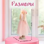 Интерьерная кукла текстильная «Малышка в розовом, с цветком, с длинными волосами», 41.5?14.5?16 см