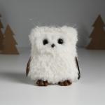 Интерьерная кукла текстильная «Совушка белая», 5?8.8?10 см