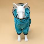 Комбинезон для собак, демисезонный с козырьком, размер 3XL (ДС 50, Ог 67, ОШ 51 см), голубой