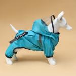 Комбинезон для собак, демисезонный с козырьком, размер 3XL (ДС 50, Ог 67, ОШ 51 см), голубой