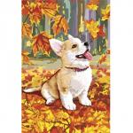 Алмазная мозаика на подрамнике с частичным заполнением «Корги», 20?30 см