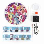 Алмазная мозаика для детей с частичным заполнением на часах «Единорожки», 20?20 см