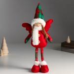 Интерьерная кукла текстильная «Ангелочек в красном наряде, клетчатый колпак», 16?7?40 см