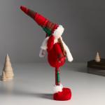 Интерьерная кукла текстильная «Ангелочек в красном наряде, клетчатый колпак», 16?7?40 см