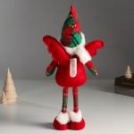 Интерьерная кукла текстильная «Ангелочек в красном наряде, клетчатый колпак», 16?7?40 см