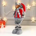 Кукла интерьерная текстильная «Лосик в красной шубке и колпаке», 34 см