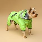 Комбинезон для собак, демисезонный с козырьком, размер XL (ДС 40, Ог 58, ОШ 43 см), зелёный