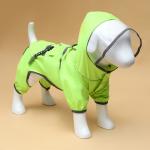 Комбинезон для собак, демисезонный с козырьком, размер XL (ДС 40, Ог 58, ОШ 43 см), зелёный