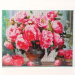 Алмазная вышивка полное заполнение «Пионы», на раме, 40?50 см