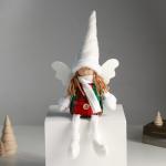 Интерьерная кукла текстильная «Ангелочек в красно-зелёном сарафане», длинные ножки, 16?8?40 см