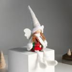 Интерьерная кукла текстильная «Ангелочек в красно-зелёном сарафане», длинные ножки, 16?8?40 см