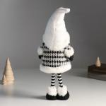 Интерьерная кукла текстильная «Дед Мороз в кафтане с рисунком гусиная лапка», 16?12?46 см