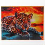Алмазная вышивка полное заполнение «Гепард», на раме, 40?50 см