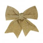СНОУ БУМ Бант золотой 20х21 см, полиэстер