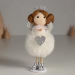 Интерьерная кукла текстильная «Принцесса-ангел в пушистом платье с сердечком», 7?7?16 см