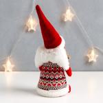 Интерьерная кукла текстильная «Ангелочек Марфуша в красном платье с узорами и сердечком», 33?13?10 см