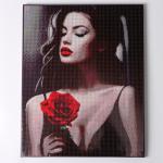 Алмазная вышивка полное заполнение «Красная роза», на раме, 40?50 см