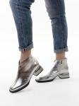 01-B50B-96C GREY/SILVER Ботинки демисезонные женские (натуральная кожа, байка)