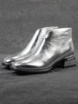 01-B50B-96C GREY/SILVER Ботинки демисезонные женские (натуральная кожа, байка)