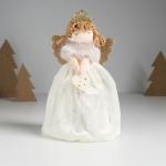 Интерьерная кукла текстильная «Принцесса-ангел в белом бархатном платье с сердечком», 7.5?8?17.5 см