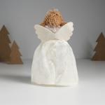 Интерьерная кукла текстильная «Принцесса-ангел в белом бархатном платье с сердечком», 7.5?8?17.5 см